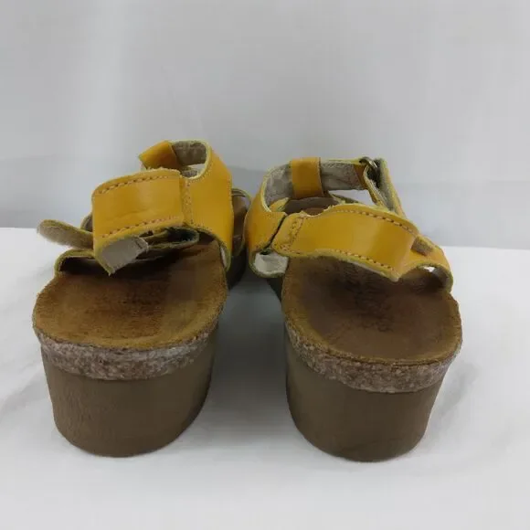 Naot Sandals Slingback Strappy Yellow Leather Open Toe Casual Womens 35 US 4 4.5 - Picture 8 of 12